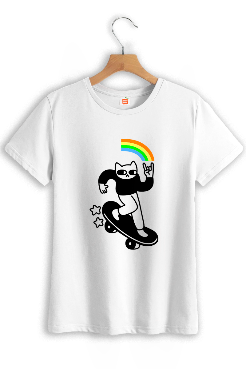 Жіноча футболка "Кіт скейтер"