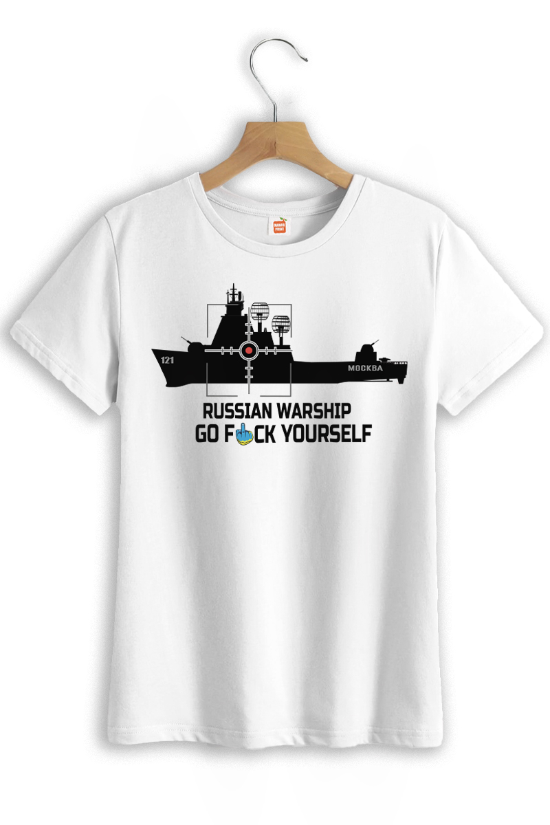 Жіноча футболка "Russian warship go f yourself"