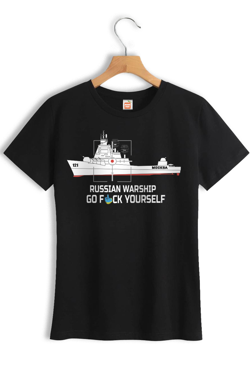 Жіноча футболка "Russian warship go f yourself"